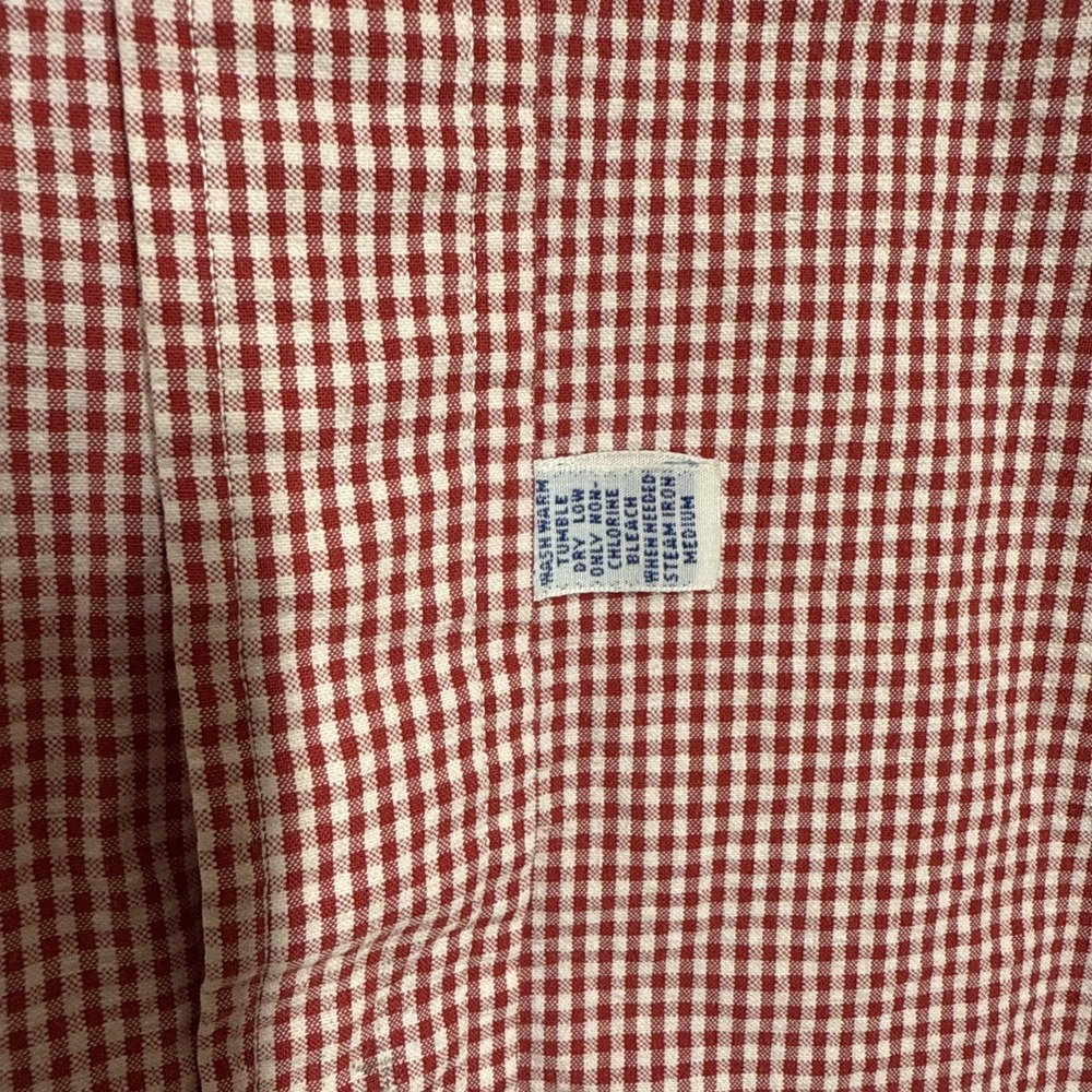 Ralph Lauren Blue Label VTG Shirt Mens L Red Checkered Slim Preppy Button Down - Picture 2 of 14
